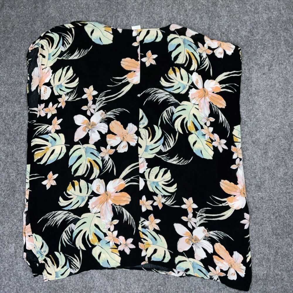 Kona Sol Cover Up  Dress Womens Size XL Black  Floral Beach Pool Cruise wear - Picture 2 of 8